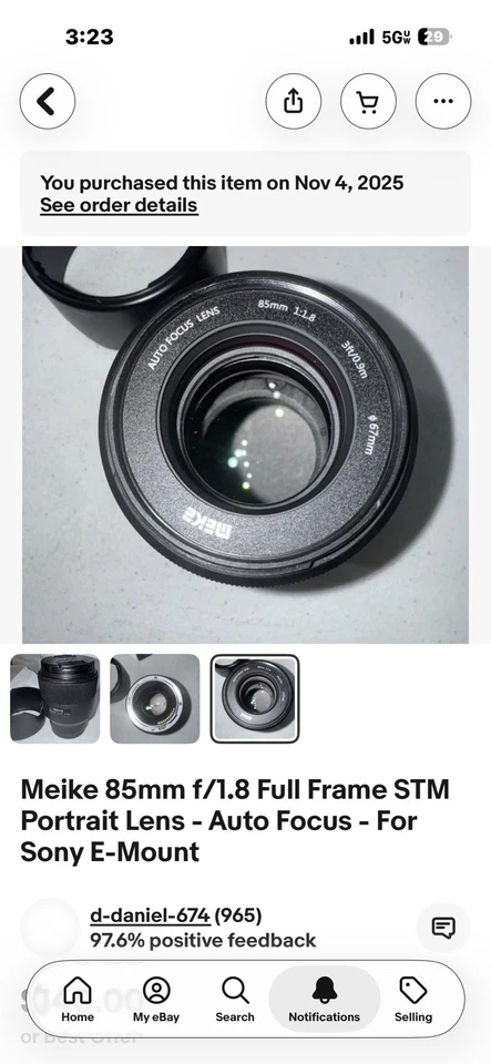 Lente de fotograma completo Meike 85 mm F1,8 enfoque automático STM para Sony E-mount A7IV A7RIII A9II Foto 2 de 3