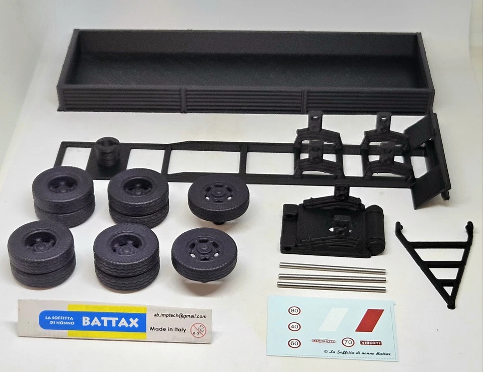 # 1/43 RIMORCHIO a 3 ASSI VIBERTI IN KIT (tipo 7,5m) by BATTAX x IXO/deagostini# - Immagine 2 di 2