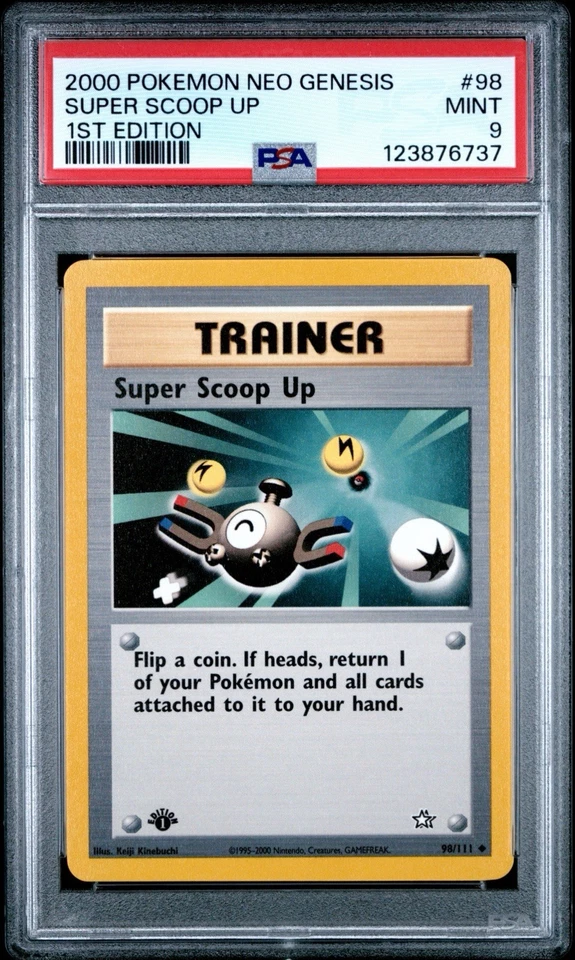 2000 Pokemon Neo Genesis 1st Edition Super Scoop Up 98 PSA Mint 9 - Image 3 of 4