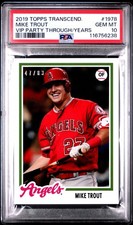 2019 Topps Transcendent Mike Trout VIP Party Through the Years /83 PSA 10 #1978
