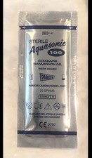 24 Pack "Aquasonic 100" Sterile Ultrasound Gel - NEW Sealed Packets Exp 9-4-29