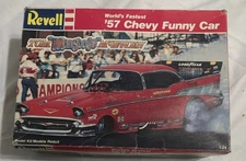 Vintage Revell 57 Chevy Funny Car Tom Mongoose McEwen Model Kit 1:24 OPEN BOX