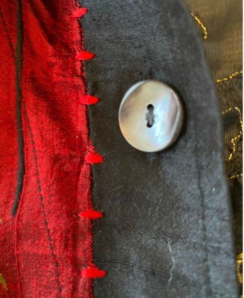 Chico’s Silk Blend Patchwork Jacket Size 2 Red Bl… - image 10