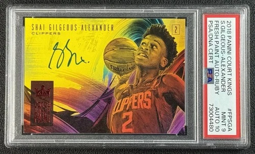 SHAI GILGEOUS-ALEXANDER PSA 9 2018 PANINI COURT KINGS FRESH PAINT RC AUTO /99