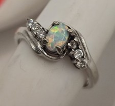 Vintage Opal Ring aus 925er Silber Größe 55 (17,5 mm Ø)