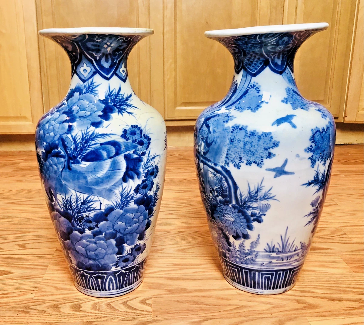 陶瓷蓝色1850-1899 年日本花瓶| eBay