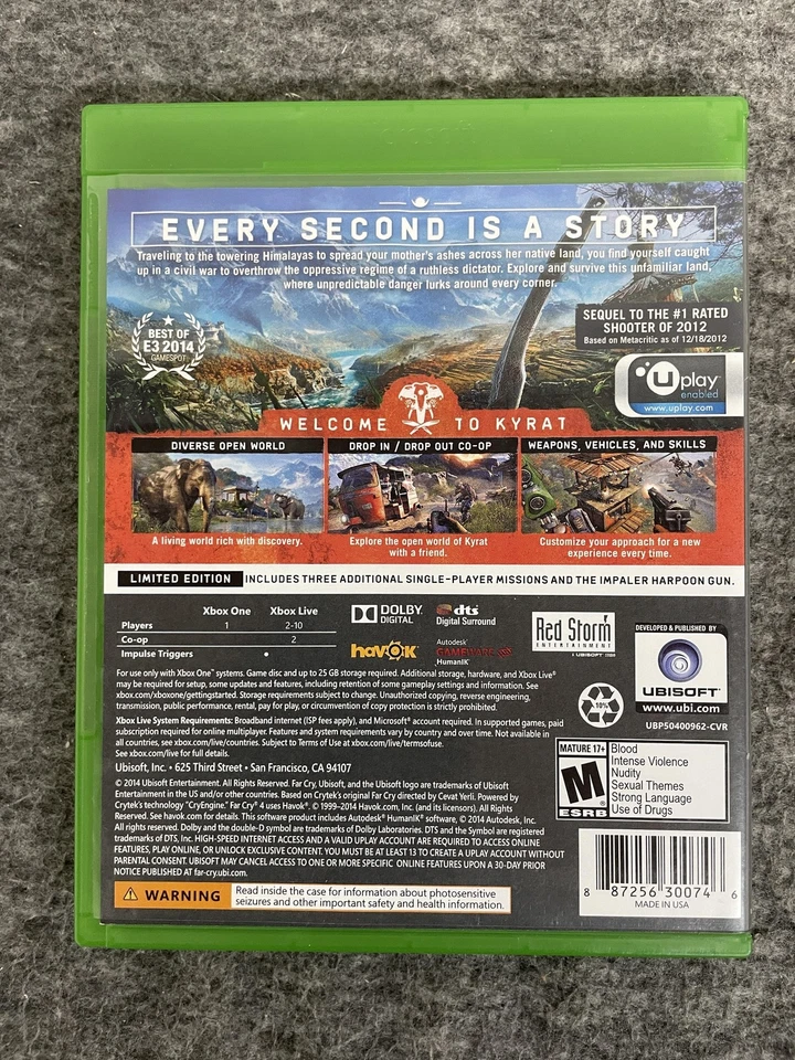 Far Cry 4 Limited Edition Xbox One Video Game Complete w/ Season Pass Ubisoft M - Image 2 of 4