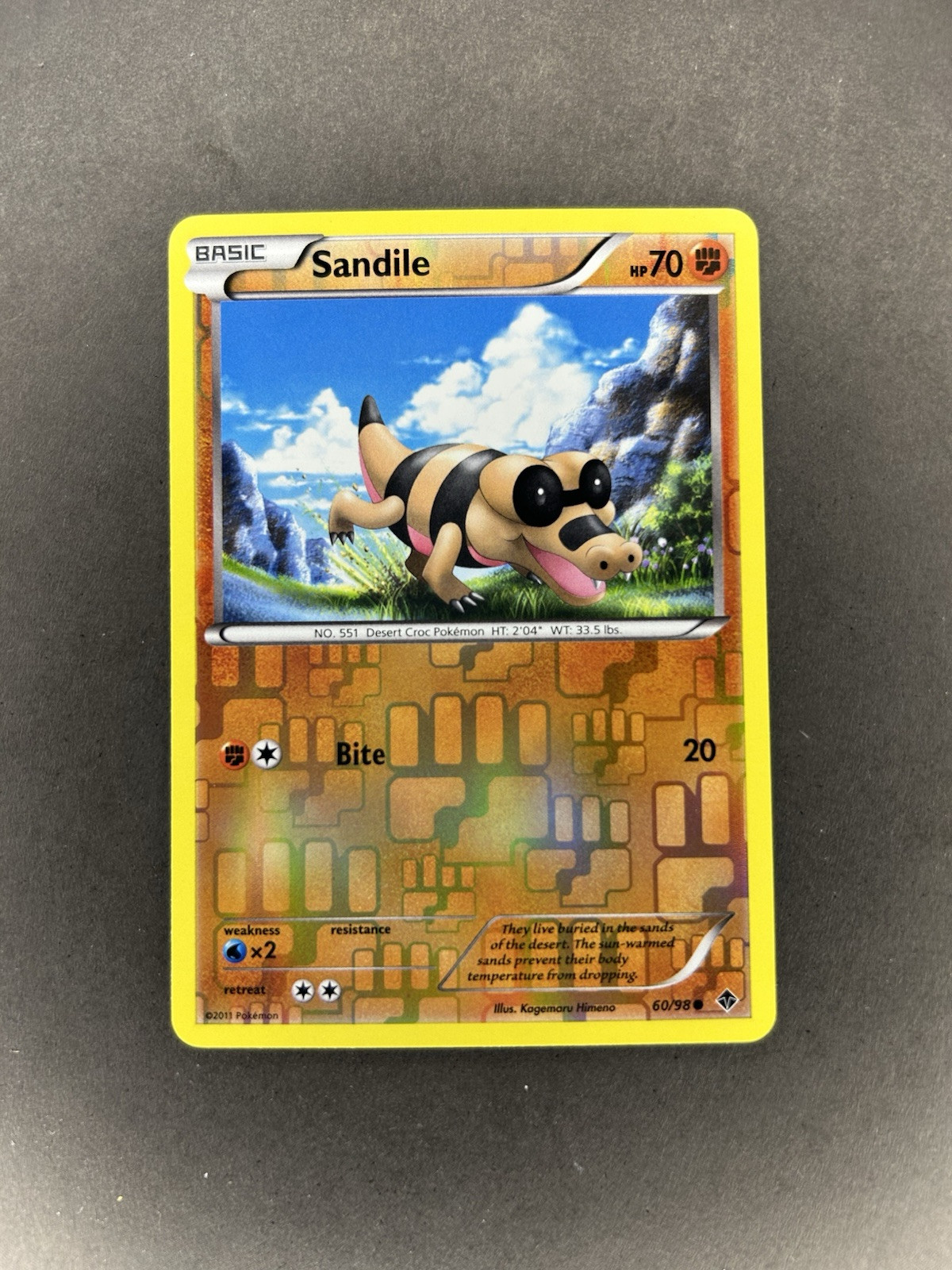 Pokemon - Sandile - 60/98 - Reverse Holo - Emerging Powers - NM/M