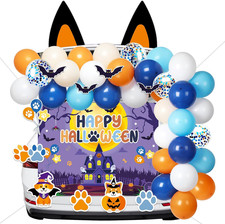 Halloween Trunk or Treat Car Decorations Kit Blue Dog Theme Trunk or Treat Car B
