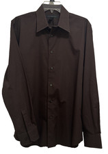Express Size M 15/15.5 Modern Fit Brown Men s Button-Down Long Sleeve Shirt