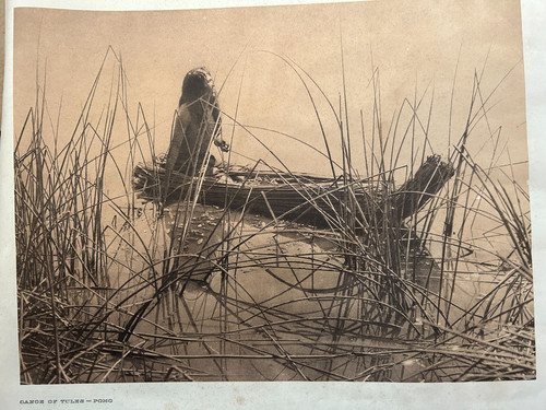 Edward S Curtis - Original Photogravure 14.5 X 18"  Canoe of Tules - Pomo tribe