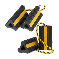 OULEME Heavy Duty Rubber Wheel Chocks, 2 Pair, Non-Slip Tire Stopper Blocks w...