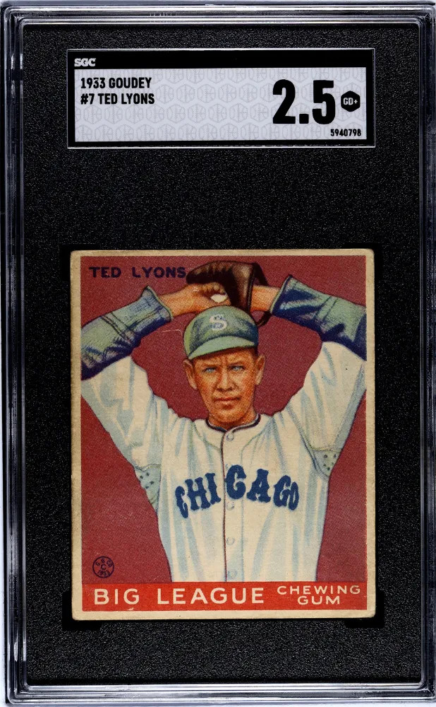 1933 Goudey Ted Lyons #7 SGC 2.5
