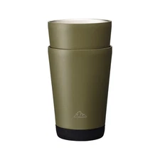 Stackable Tumbler 400ml Stainless Steel Vacuum Insulated Olive Drab Set of 2