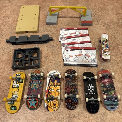 Tech Deck Lot Of 6 Skateboards Element Misc Parts, Cards & Building Parts