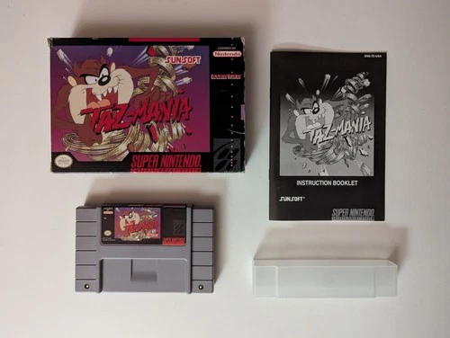 Taz-Mania (Super Nintendo Entertainment System, 1993) SNES CIB Complete TESTED
