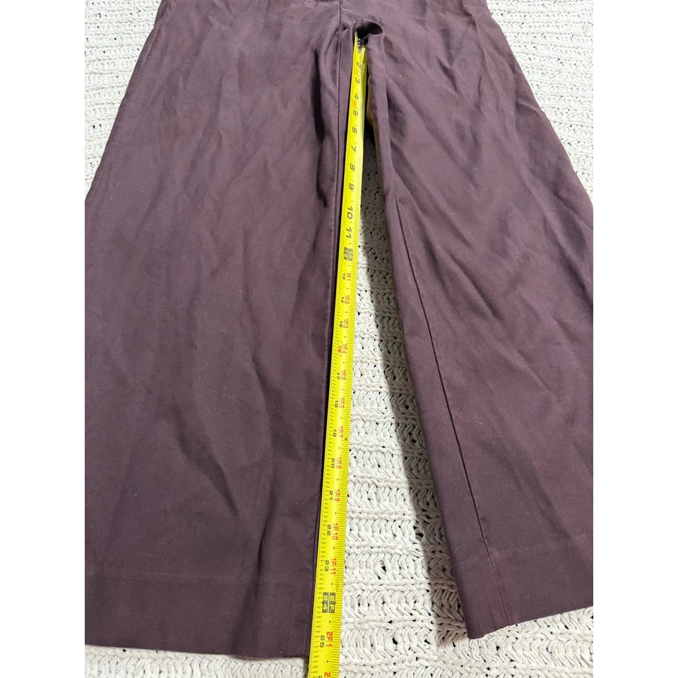 Pantalones chinos recortados Rebecca Taylor pierna ancha para mujer talla 4 algodón topo precio de venta sugerido por el fabricante $265 Foto 4 de 4