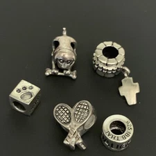IBB Silver Played Charms Dog Dog Love Tennis Racket Daughter Cross