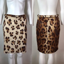 Vtg Gianni Versace Leopard Print Skirt M 42