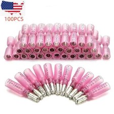 100Pcs 22-16 AWG Heat Shrink Wire Connectors Male Female Bullet Crimp Terminals