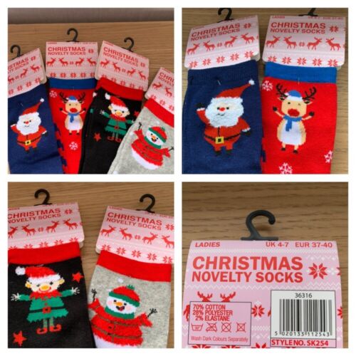 Ladies / Girls Christmas socks - individual pairs - various designs - size 4-7 - - Picture 1 of 10