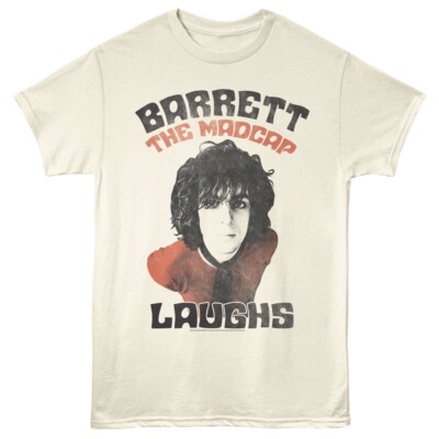 SYD BARRETT Rock Music T Shirt Men's MADCAP LAUGHS Pink Floyd New Beige Cotton