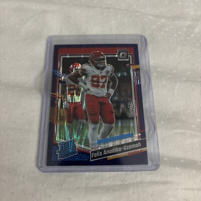 2023 Donruss Optic Felix Anudike-Uzomah Rated Rookie Purple Shock  Chiefs