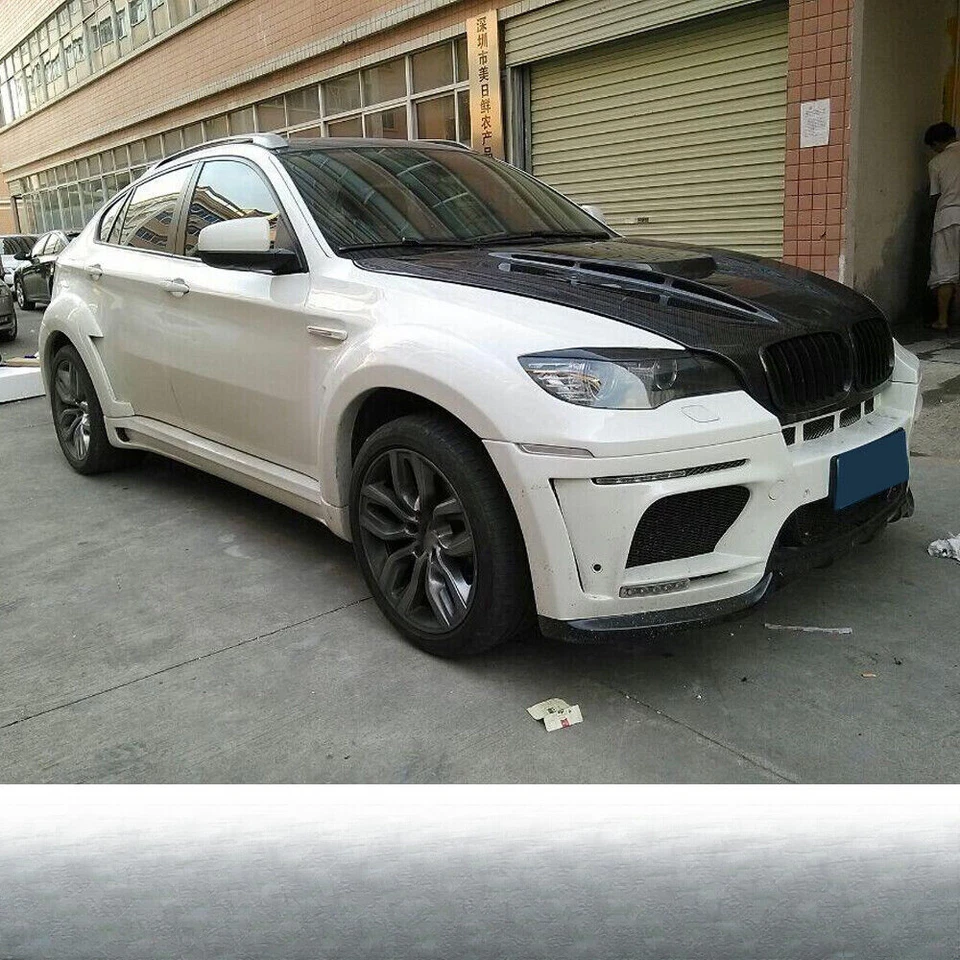 Cubierta de tapa del capó delantero de fibra de carbono para BMW X5 E70 X6 E71 2008-2014 Foto 4 de 4