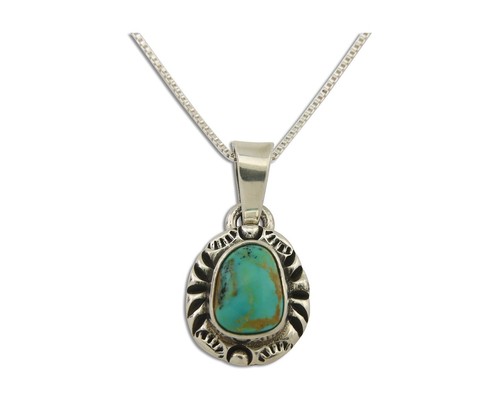 Navajo Halskette 925 Silber Natur Türkis Künstler signiert C Montoya um 80er Jahre - Bild 1 von 6