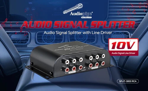 3 Way Cross Over Line Driver Split-3003 Audiopipe Audio Signal Splitter