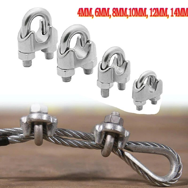 Stainless Steel Wire Rope Clip Cable Clamp Marine Grade U Bolt Saddle  Fastener