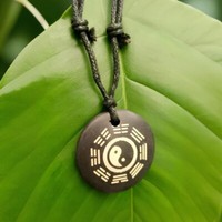 Yin Yang AnhäNger Achat Halskette Bagua Spiritueller Edelstein Feng Shui Schmuck