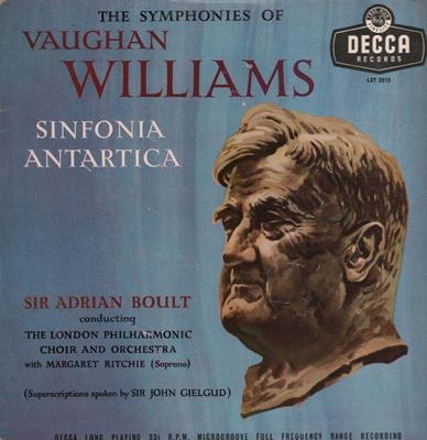 Vaughan Williams(Vinyl LP)Sinfonia Antartica Adrian Boult-Decca-LXT 291-VG/VG