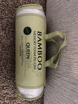 New Bamboo Memory Foam Pillow Bed Cool Comfort Queen Size Reduces Insomnia