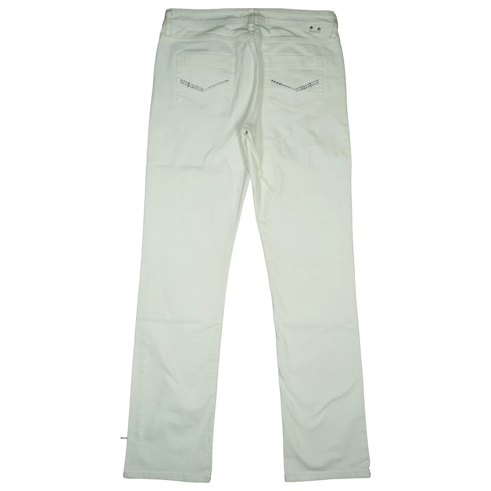 Esprit 38 L32 Jeans Hose weiß Damen mid Rise Stretch Praxis Straight Leg W30 M - Bild 4 von 4
