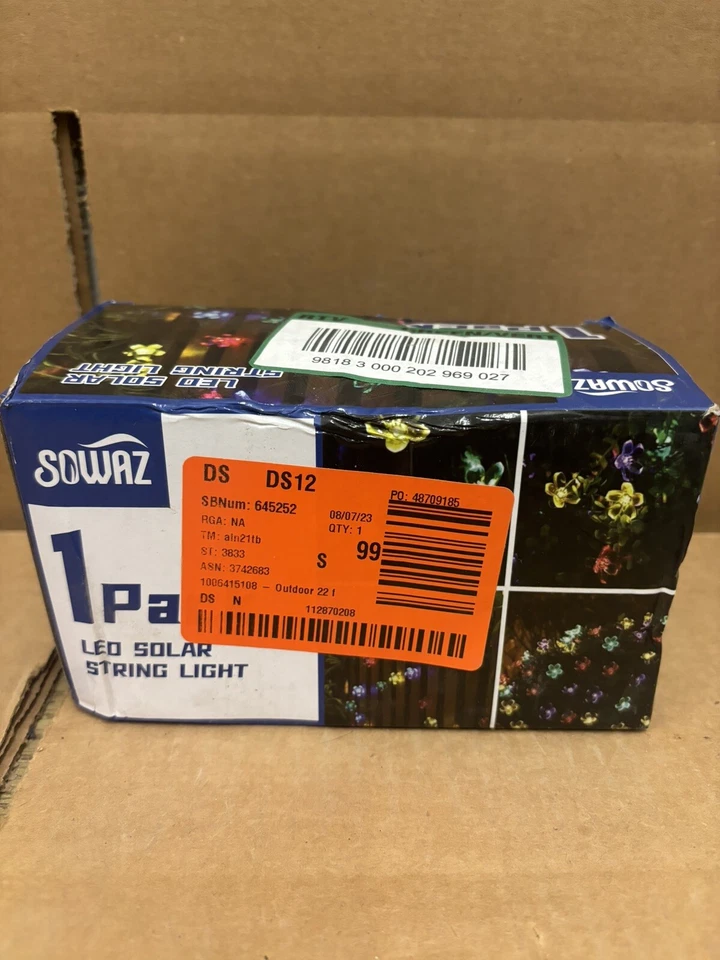 SOWAZ Paquete de 1 Cadena de Luces LED Solar Flor Multicolor Súper Brillante Impermeable Foto 2 de 4