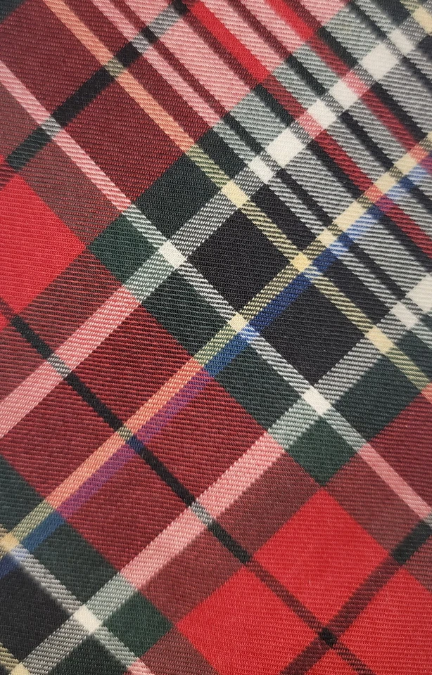 Corbata de cuello bajo a cuadros roja/verde/azul para hombre Foto 4 de 4