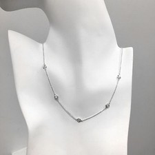 1 Ct Diamond By The Yard/Inch 5 Station Choker Necklace 14k 14"-20  100 Pure