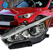 LED Projector Headlight Headlamp LH Driver Left Side For Infiniti Q50 2014-2017