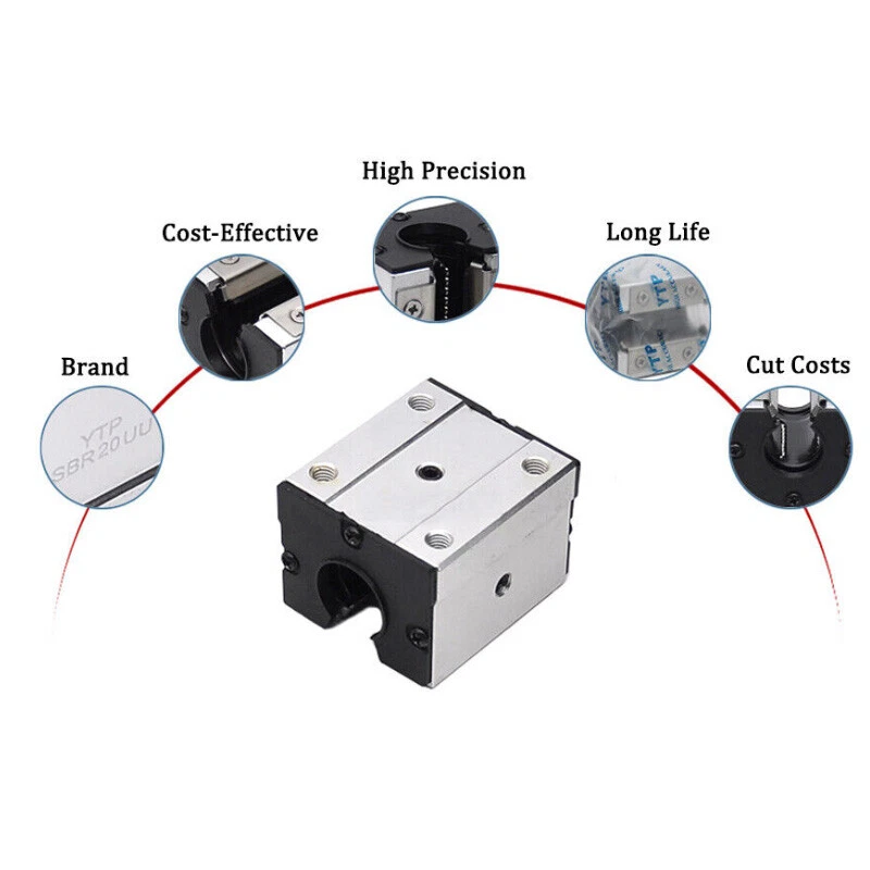 Open Linear Motion Ball Bearing Slide Unit CNC 3D Printer YTP SBRUU 12mm-50mm - Image 3 of 4