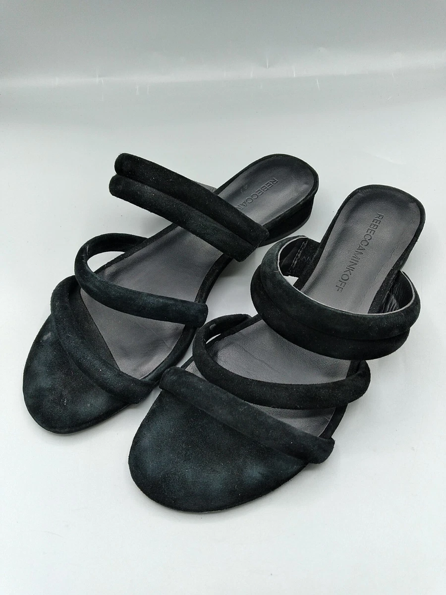 Rebecca minkoff black sandals hot sale