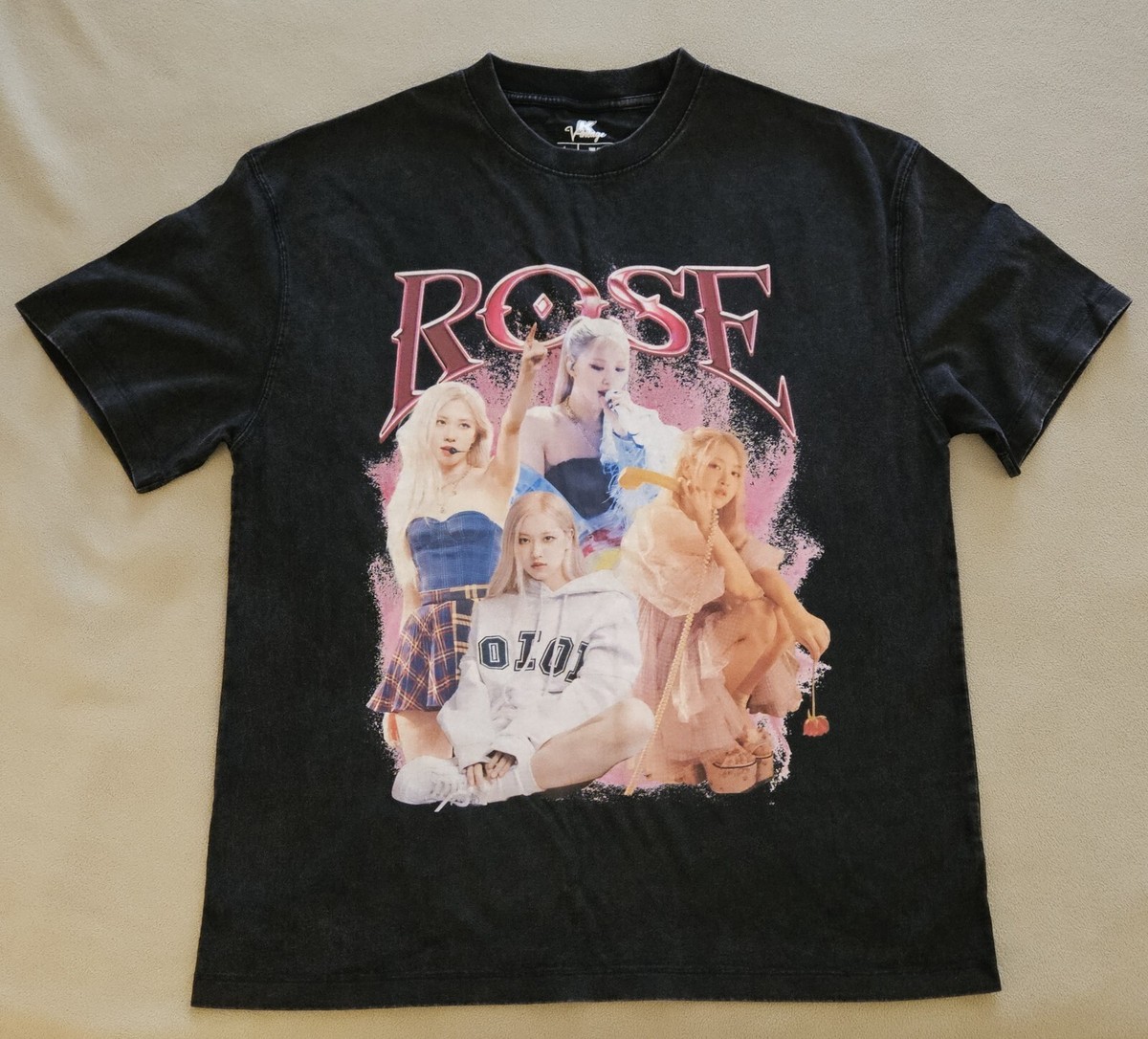 BLACKPINK Rose Tシャツ 水色 rosie Rosé Vintage 90's T-Shirt BLACKPINK Shirt KPOP Shirt