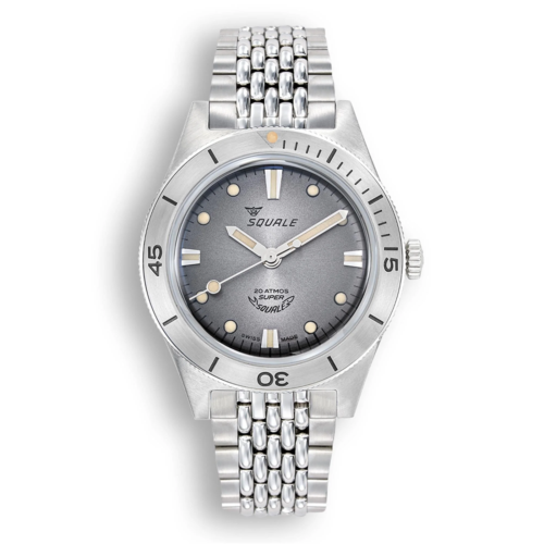 Squale SUPERSSG.AC Grey Dial Steel Bracelet Wristwatch - Zdjęcie 1 z 2