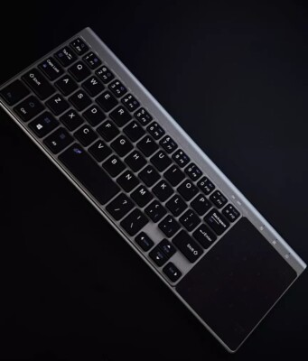 Compact Wireless Keyboard With Built-in Touchpad, USB Bluetooth