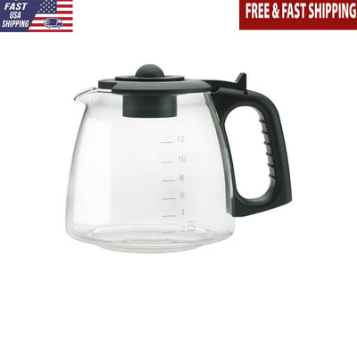 12 Cup Universal Coffee Carafe Dishwasher Safe Adjustable Height Ergonomic Glass