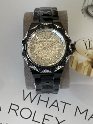 NEW Michael Kors Raquel Pave Black Oversized Crystal Watch  display picture 1