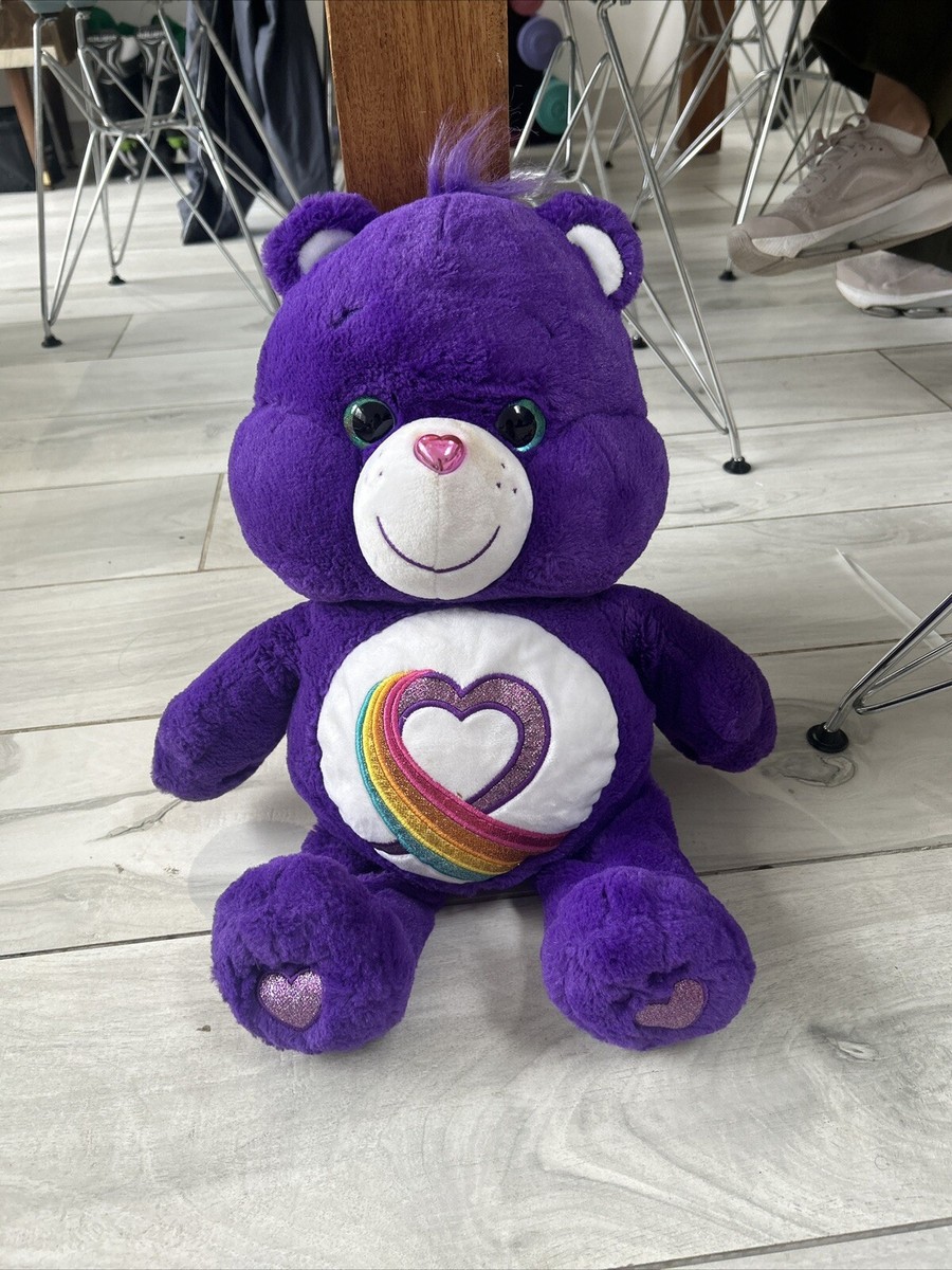 Care Bear Rainbow Heart 2016 Soft Toy Plush Purple 35th