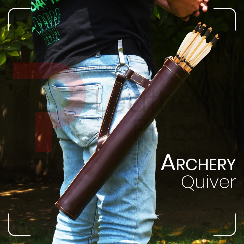 Back Arrow Quiver Genuine Cow Leather Arrow Holder Traditional Handmade Quivers - Image 4 of 4