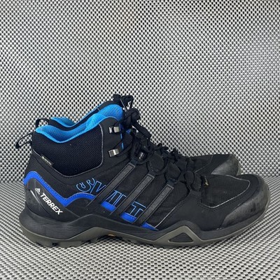 Adidas Terrex Swift R2 Mid GTX Hiking Boots Mens 12 Black Blue Lace Up Outdoors