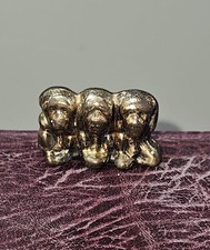  Vintage Three Wise Monkeys Figurine in brass Vintage, Small